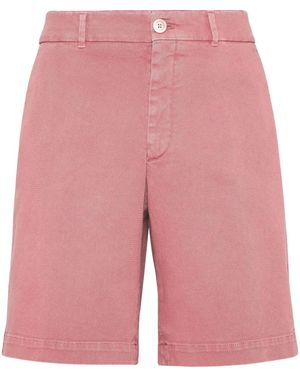 Brunello Cucinelli Knee-Length Denim Bermuda Shorts - Pink