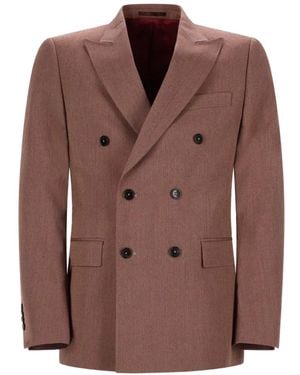 Drole de Monsieur Double-Breasted Jacket - Brown