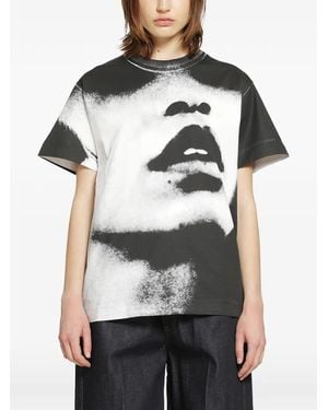 Givenchy Portrait-Print Boxy T-Shirt - Grey