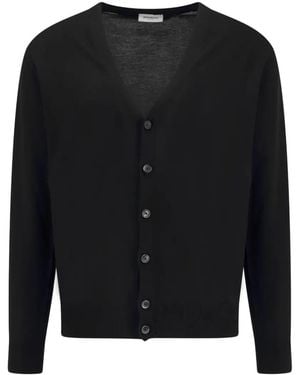 Bramani Cashmere V-Neck Button-Up Cardigan - Black