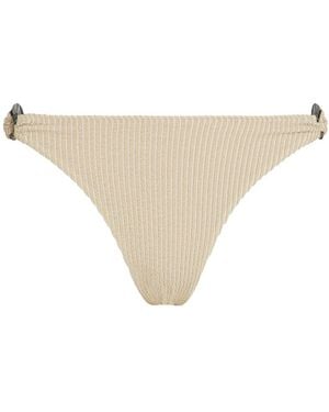 Karl Lagerfeld Fan Charm Lurex Bikini Bottoms - Natural