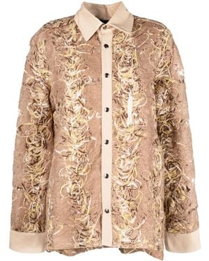 VITELLI Camisa con efecto envejecido y manga larga - Neutro