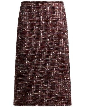 Etro Tweed Knee-Length Mid Skirt - Purple