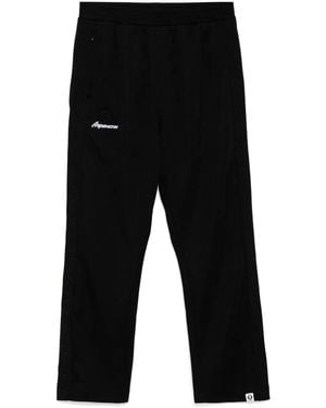 Aape By A Bathing Ape Moonface-Logo Track Trousers - Black