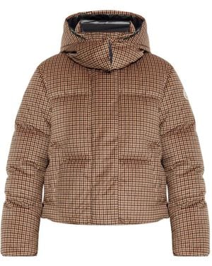Moncler Quierzy Houndstooth-Pattern Padded Jacket - Brown