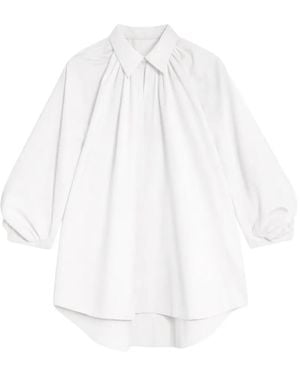 Semicouture Gathered-Collar Shirt - White