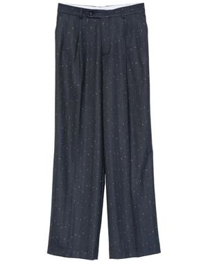Manuel Ritz Pinstriped Pleated Pants - Blue
