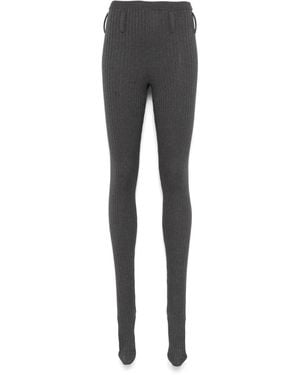 Prada Gerippte Leggings - Grau