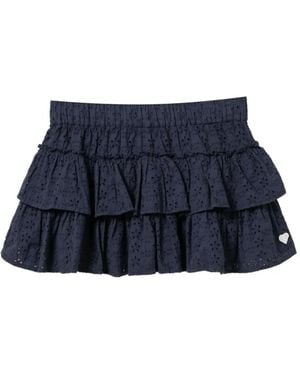 AAPE BY A BATHING AP Broderie-Anglaise Ruffled Skort - Blue