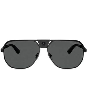 Versace Greca Flow Navigator Sonnenbrille - Schwarz