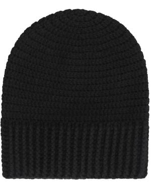 Malo Crochet-Knit Beanie - Black