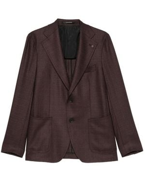 Tagliatore Single-Breasted Notched-Lapel Blazer - Brown