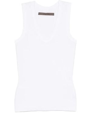 Enza Costa Textured Rib Cotton Tank Top - White