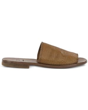 Moma Indina Woven Leather Sandals - Brown