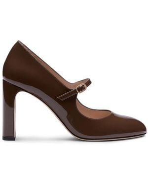 Stuart Weitzman Babette Mary Jane Patent Leather Pumps - Brown