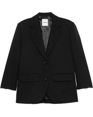 Sandro Blazer Mit Satinrücken - Schwarz