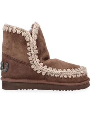 Mou Eskimo 18 Crochet-Trimmed Boots - Brown