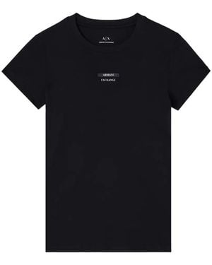 ARMANI EXCHANGE Logo-Patch T-Shirt - Black
