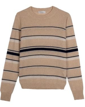 Roberto Collina Striped Crew-Neck Sweater - White