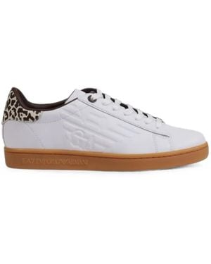 EA7 Baskets À Logo Embossé - Blanc