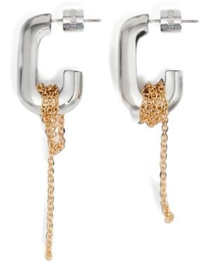 Bimba Y Lola Two-Tone Knotted Chain Link Earrings - White