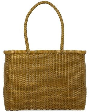 Dragon Diffusion Big B Weave Leren Schoudertas - Naturel