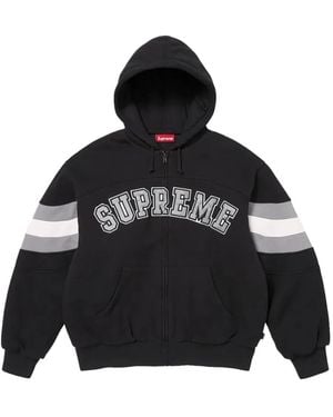Supreme Logo-Detail Zip-Up Hoodie - Black