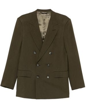 Tom Ford Peak-Lapel Double-Breasted Blazer - Green