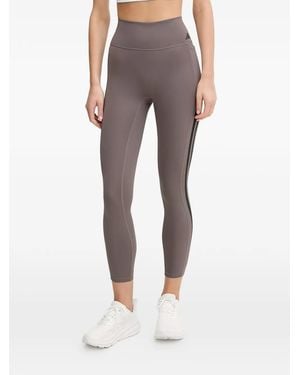 adidas Optime Side-Pocket 3-Stripes Leggings - Grey
