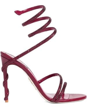 Rene Caovilla 110Mm Crystal-Embellished Spiral Sandals - Pink