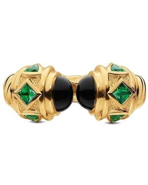 David Yurman 18Kt Renaissance Gelbgoldring Mit Onyx Und Tsavorit - Mettallic