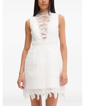 Bardot Lace-Embroidered Sleeveless Mini Dress - White