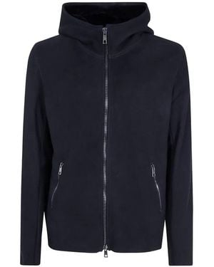Giorgio Brato Suede Hooded Jacket - Blue
