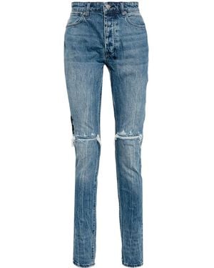 Ksubi Distressed Straight-Leg Jeans - Blue