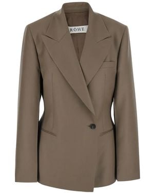 Rohe Peak-Lapel Single-Breasted Blazer - Brown