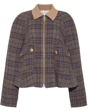 Cara Cara Veste Zippée À Carreaux - Marron