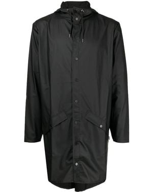 Rains Zip-Up Hooded Jacket - Black