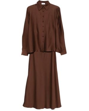 Silkylicious Silk Maxi Skirt (Set Of Two) - Brown