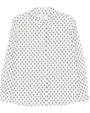 MAISON 123 Geometric-Print Long-Sleeve Shirt - White