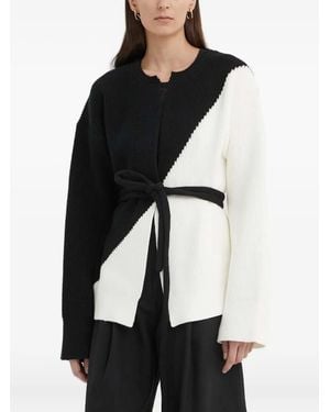 Aeron Diagonal-Ribbed Knit Cardigan - Black