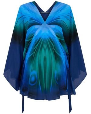 Alberta Ferretti Gradient-Effect V-Neck Blouse - Blue