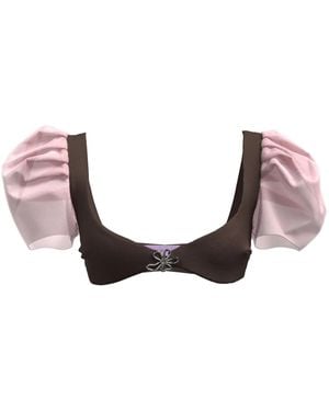 MACCAPANI Top Britney Tipo Sujetador Con Manga Farol - Rosa