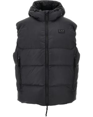 EA7 Hooded Gilet - Black