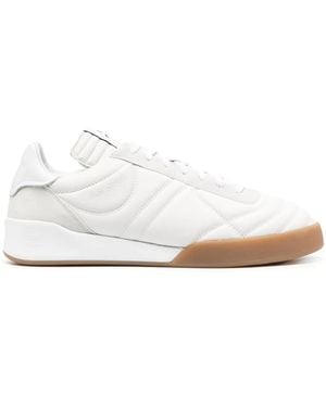 Courreges Panelled Leather Low-Top Trainers - White