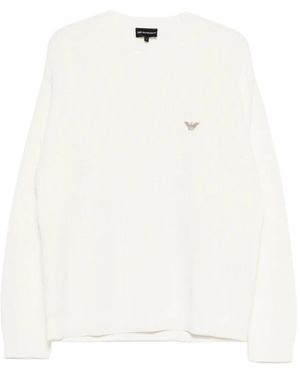 Emporio Armani Logo-Patch Jumper - White