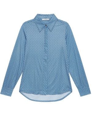 Maliparmi Geometric-Print Collared Shirt - Blue