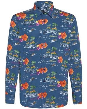 Billionaire Chemise À Fleurs - Blue