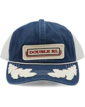 RRL Logo-Patch Mesh-Panel Cap - Blue