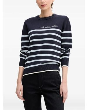 Benetton Striped Jumper - Blue