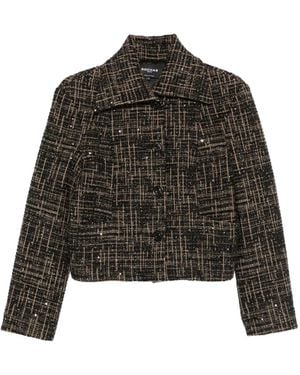 Rochas Veste Ornée De Sequins À Carreaux - Noir
